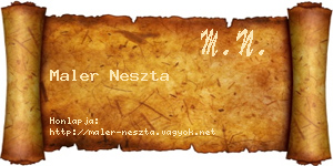 Maler Neszta névjegykártya